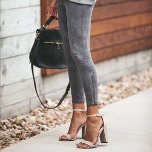 Grey suede leggings